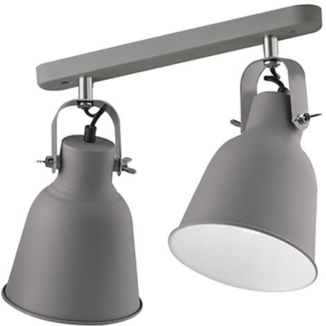 "Applique LEGEND in metallo grigio con interno bianco a due luci orientabili"