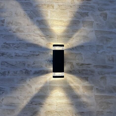 ARUM LIGHTING Applique LEON noir mat extérieure double faisceau GU10 IP44