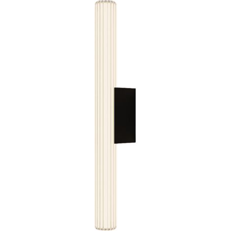 Applique Linea tubo vetro righe nera 61cm IP44 LED 12W CCT