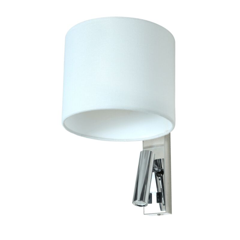 Applique liseuse conique design chrome/tissu - Symetra