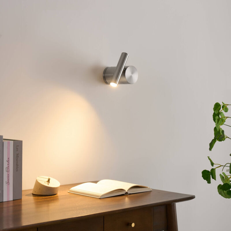 Applique liseuse orientable et dimmable design chromé - Isévia