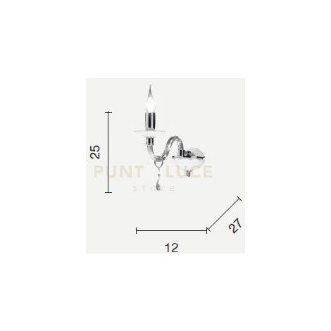 APPLIQUE LIVIA 1 LUCI OTTANIO- TRASPARENTE E CROMO ATTACCO E14 L.12CM