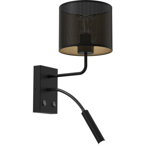 Applique loft noire-or lecture 2 inter E27/G9 Luminex