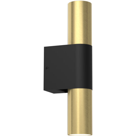 Applique loft tubo ottone nero su/giù 2xGU10 Luminex
