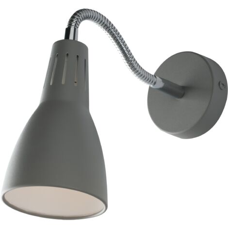 "Applique LOGIKO in metallo grigio con diffusore orientabile"