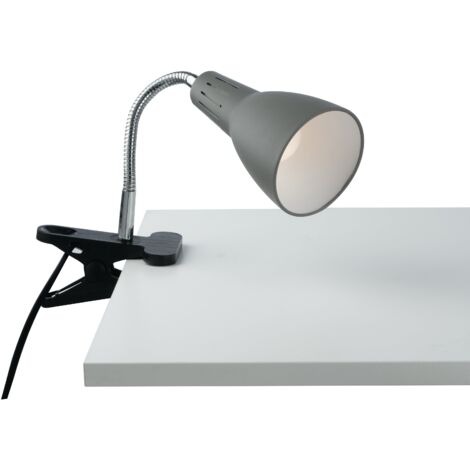 "Applique LOGIKO in metallo grigio con diffusore orientabile e pinza"
