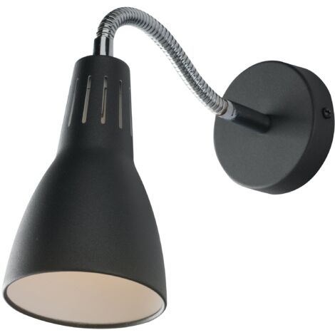 "Applique LOGIKO in metallo nero con diffusore orientabile"