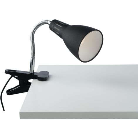 "Applique LOGIKO in metallo nero con diffusore orientabile e pinza"