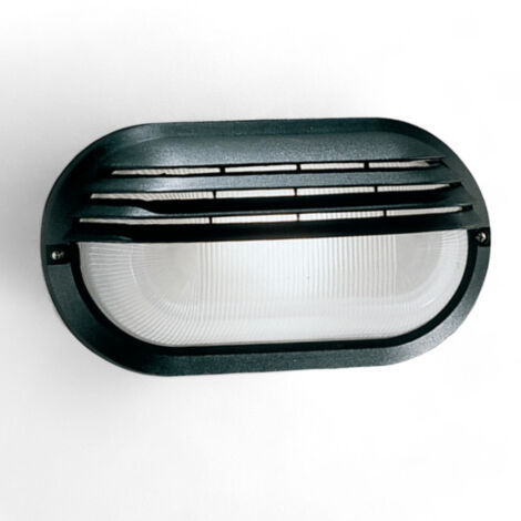 Applique luce plafoniera ovale palpebra colore nero illuminazione da esterno