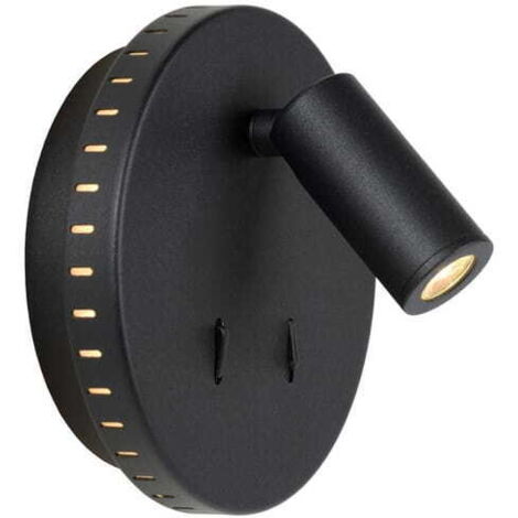 Applique Lucide Bentjer LED 6W 3000K nera con interruttore