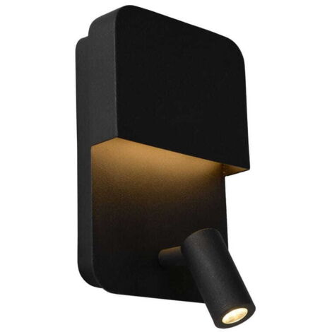 Applique Lucide Boxer LED 5W 3000K nero acciaio 2 luci