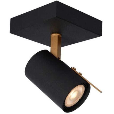 Applique Lucide Grony GU10 5W 2200-3000K nero oro metallo