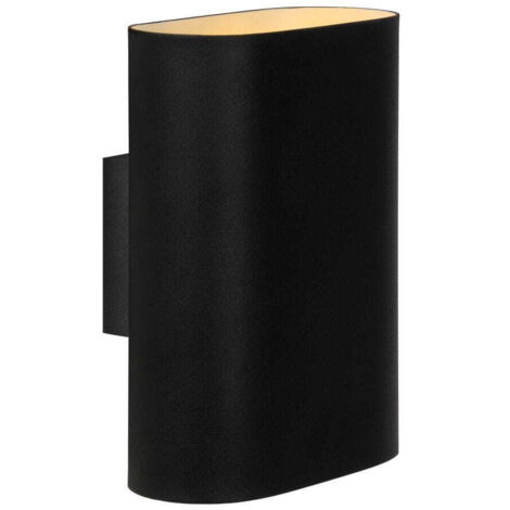 Applique Lucide Ovalis 2xE14 nera ottone 12219/02/30