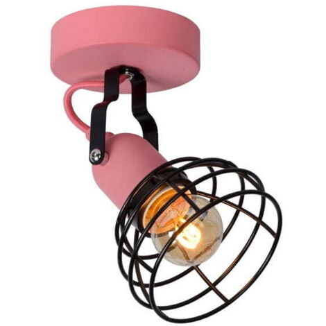 Applique Lucide Paulien metallo rosa/nero E27 60W IP20