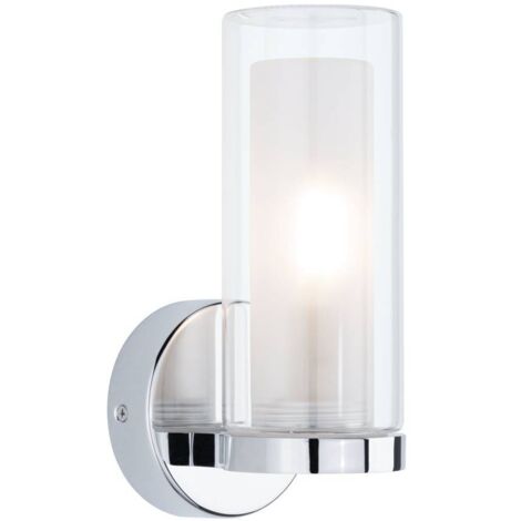 Applique Luena Paulmann - Sans ampoule - IP44 - E14 - Chromé/verre