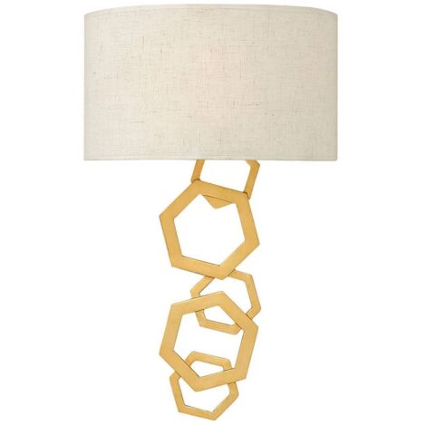 Applique lumineuse acier doré H 50,8 cm éclairage couloir 2 flammes escalier