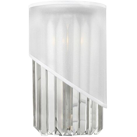 Applique lumineuse acier nickel hall light H 30,5 cm 1 flamme lampe d'escalier