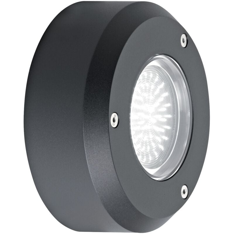 Luxmur 3 Applique Mur Ext. GX53 IP66 IK07 rond graphite Lpe non incl. Aric 1739