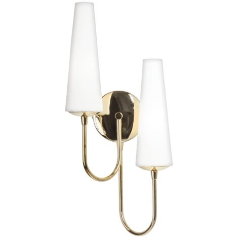 Applique MAGNUM double verre blanc/or 2xE14 40W Zuma