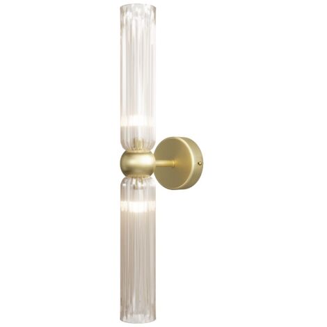 Applique Maytoni ANTIC doré cognac, verre strié G9x2