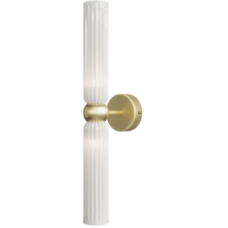 Applique Maytoni ANTIC ottone bianco vetro rigato 2xG9