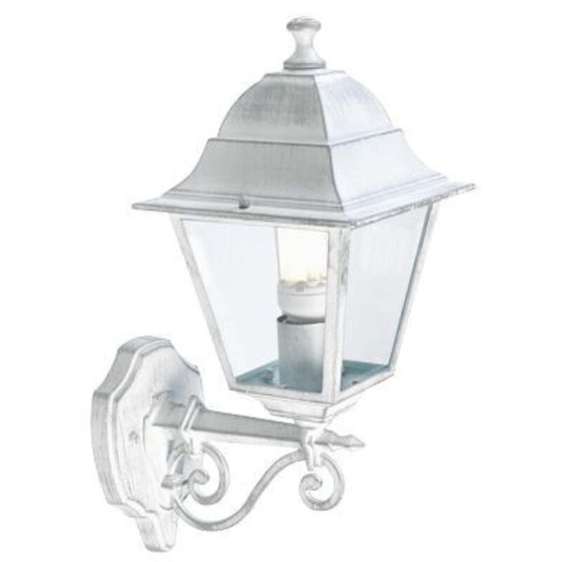 Inferramenta - Sovil Applique lanterne ascendante Old E27 60W blanc / argent cm42x18x28 exte'rieur