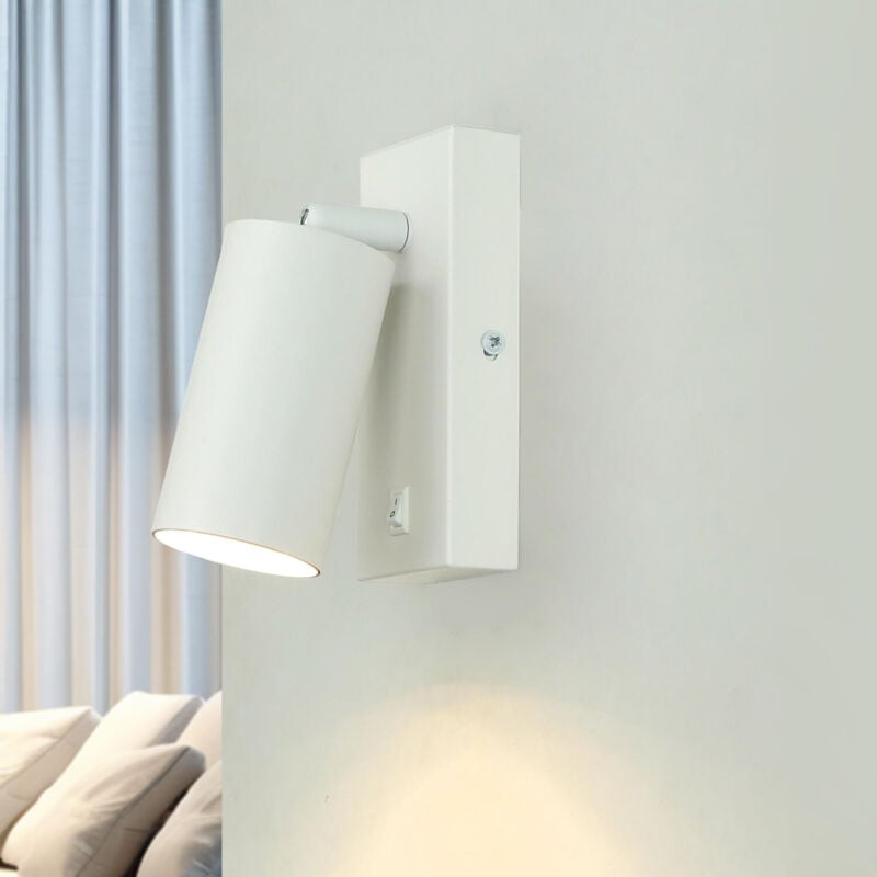 Applique métal GU10 spot mural orientable blanc