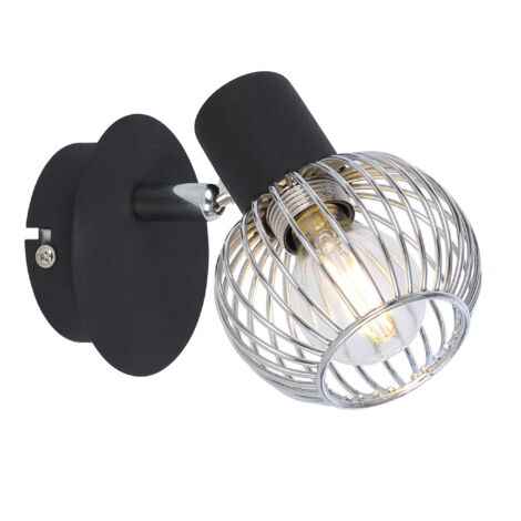 Applique metallo Candellux Oslo 91-61836 nero/cromo E14