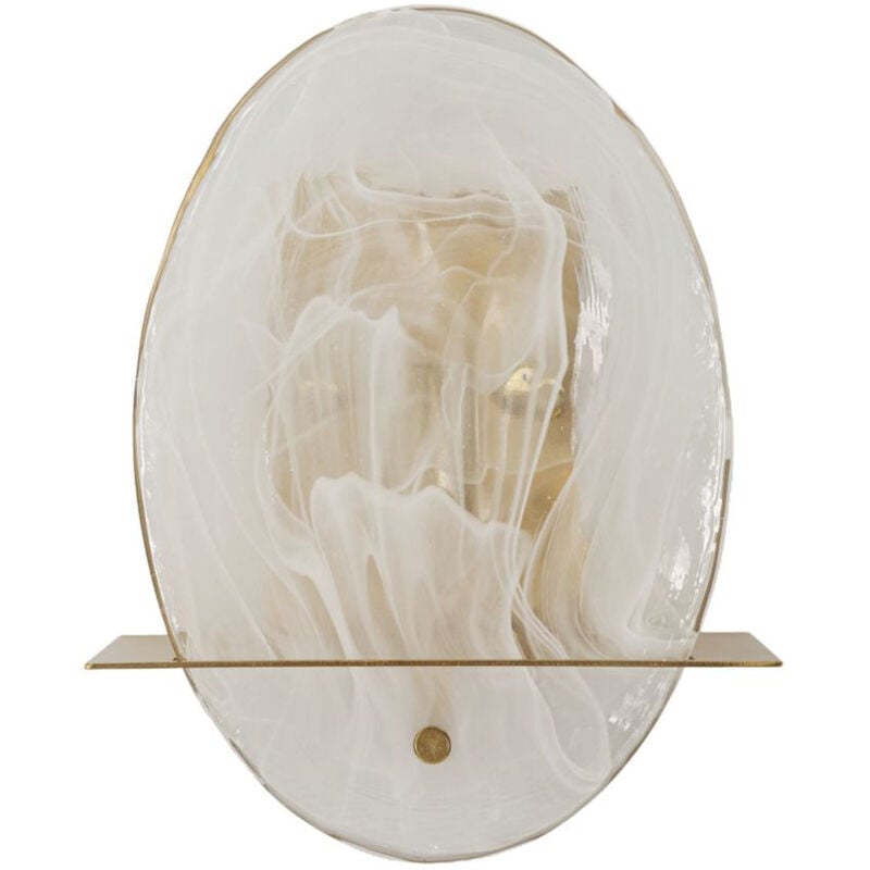 Applique MF63, Verre, Métal, Or, Marron, 20x11x25 cm