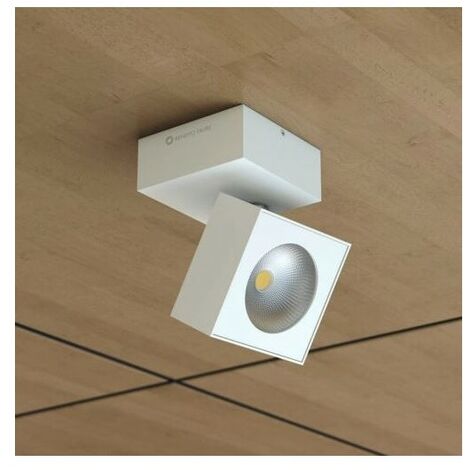 Applique Mini Rubyc Tricolore da 7w a led orientabile quadrata bianca