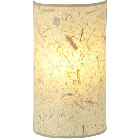 Applique Minimal 1 Luce Drago In Acciaio Bianco E Beige Effetto Sughero