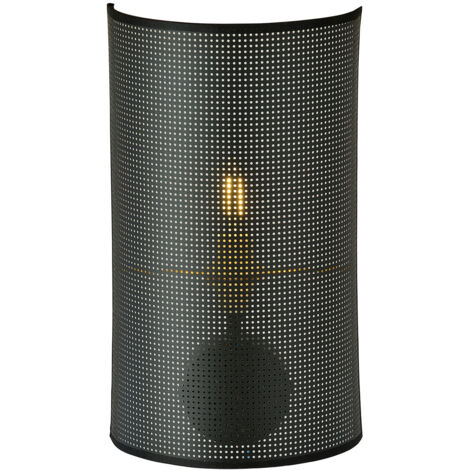 Applique Minimal 1 Luce Drago In Acciaio Nero E Oro