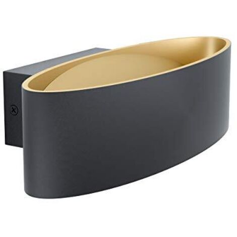 Applique Minimal Maccacari Alluminio Nero Luce Led Integrato 10W