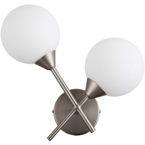 Applique minimal nichel satinato doppia 2xG9 5W Evora Italux