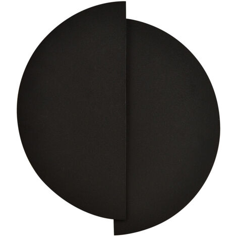 Applique Minimal Rotonda 1 Luce Indiretta Agni In Acciaio Nero