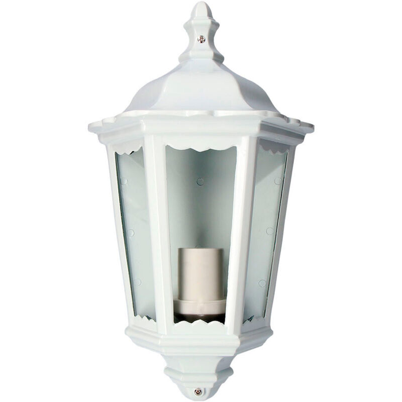 Applique En Aluminium Et Verre Ip44 E27 100w Couleur Blanche 25x12x43cm Modèle Milan Edm