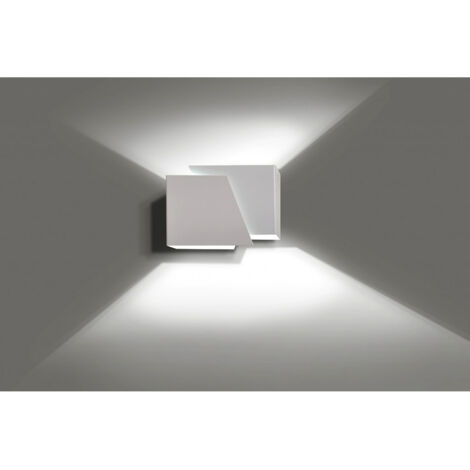 Applique Moderna 1 Luce Bjorn A Forma Geometrica In Acciaio Bianco