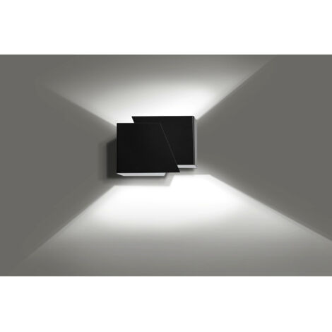 Applique Moderna 1 Luce Bjorn A Forma Geometrica In Acciaio Nero