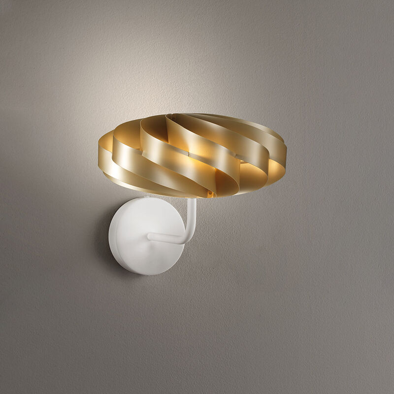 Image of Applique Moderna 1 Luce Flat In Polilux Oro D30 Made In Italy - Oro