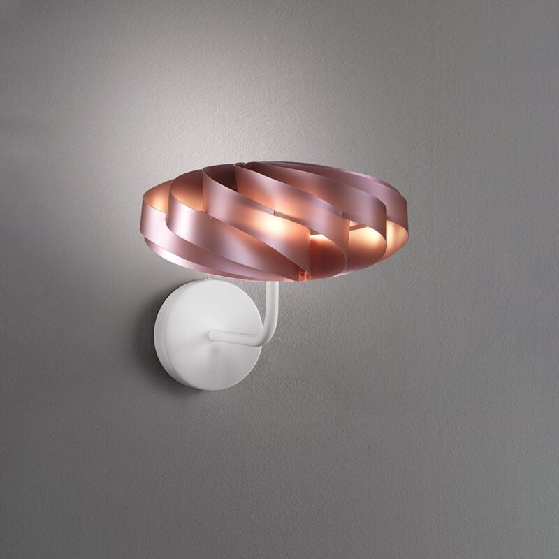 Image of Applique Moderna 1 Luce Flat In Polilux Rosa Metallico D30 Made In Italy