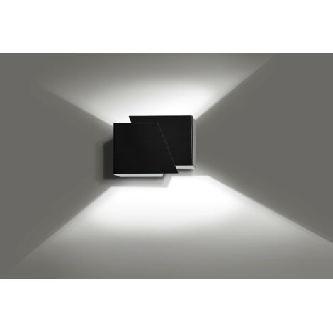 Applique Moderna 1 Luce Frost A Forma Geometrica In Acciaio Nero