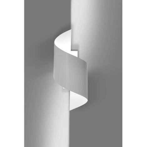 Applique Moderna 1 Luce Ubbe A Fascia In Acciaio Bianco