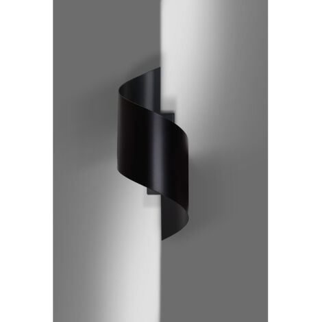 Applique Moderna 1 Luce Ubbe A Fascia In Acciaio Nero