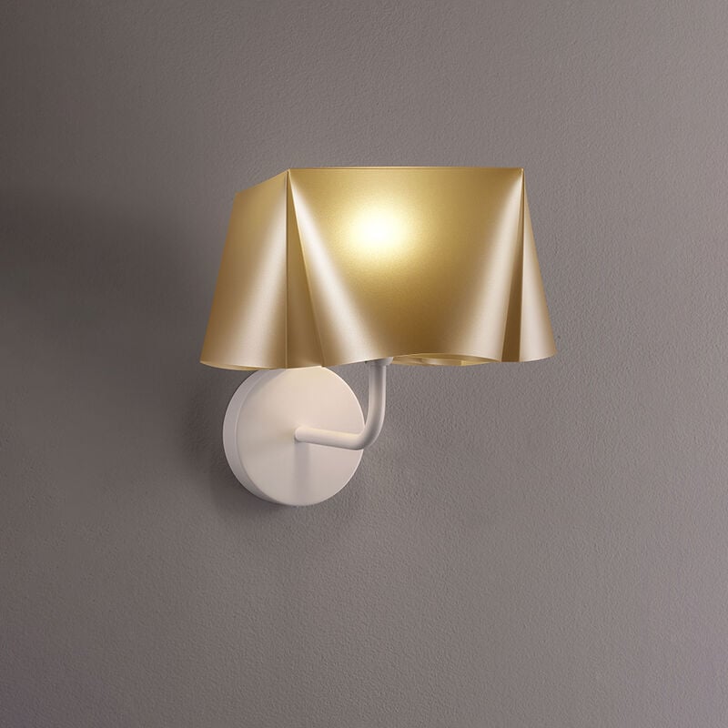 Image of Applique Moderna 1 Luce Wanda In Polilux Oro D25 Made In Italy - Oro