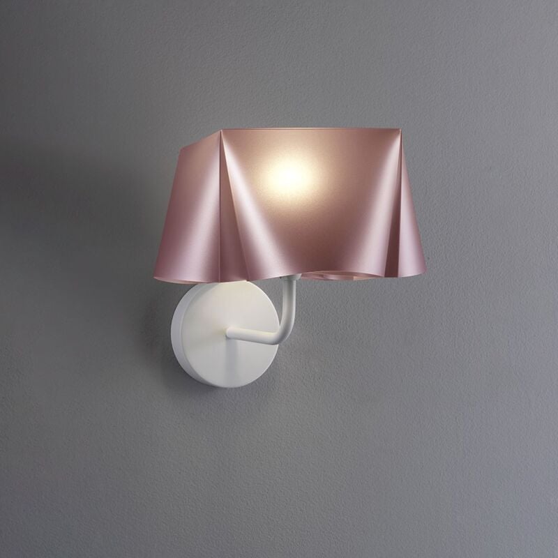 Image of Applique Moderna 1 Luce Wanda In Polilux Rosa Metallico D25 Made In Italy