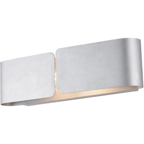 Applique Moderna 2 Luci Hug In Ferro Laccato Argento