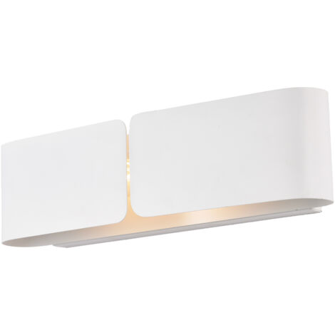 Applique Moderna 2 Luci Hug In Ferro Laccato Bianco