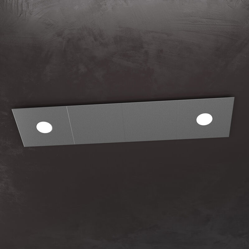 Applique Moderna 4 Moduli Eccentric Metallo Grigio...