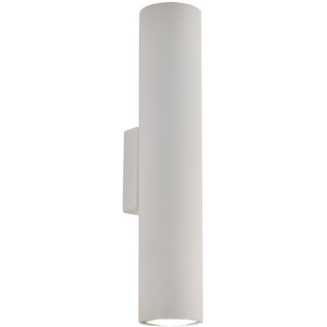 Applique Moderna A Cilindro Dag 2 Luci Gu10 In Ferro Laccato Bianco