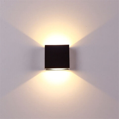 Applique moderna a LED, luce calda, quadrata nera, adatta per camera da letto, soggiorno, giardino con colonnato